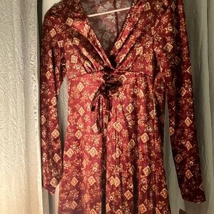Bepop- 70’s Style long sleeve mini dress